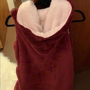 Active USA Sweaters - Over sized fuzzy vest with hood Active USA Sweaters - Over sized fuzzy vest with hood